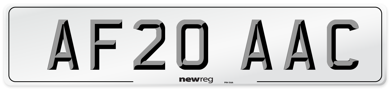 AF20 AAC Number Plate from New Reg